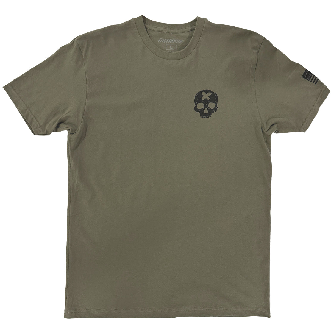 Brand X Skull Tee - Military Green